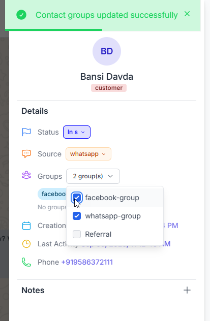 Chat Groups Management